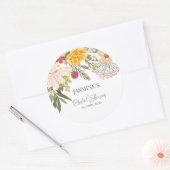 Lentetuin Bruiloftsdouche lente    Ronde Sticker (Envelop)
