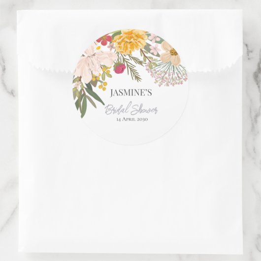 Lentetuin Bruiloftsdouche lente    Ronde Sticker (Tas)