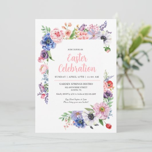 Lentetuin Lente Pasen Feest Kaart (Staand voorkant)