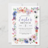 Lentetuin met bloemen Pasen brunch Kaart (Voorkant)