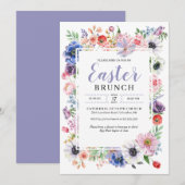 Lentetuin met bloemen Pasen brunch Kaart (Voorkant / Achterkant)