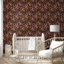 Lentetuin met Chocolade Bruine Achtergrond Behang