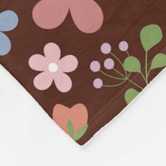 Lentetuin met Chocolade Bruine Achtergrond Fleece Deken (Hoek)