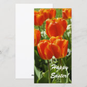 Lentetuin met tulpen feestdagenkaart (Voorkant / Achterkant)