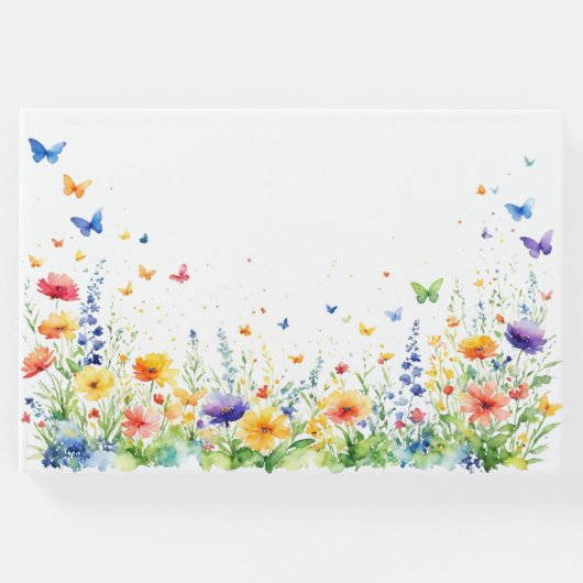 Lentetuin met Vlinders Bruiloft Gastenboek (Voorkant)