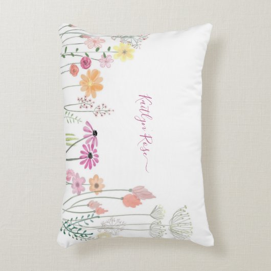 Lentetuin met wilde bloemen | Gepersonaliseerd Accent Kussen (Voorkant(Verticaal))