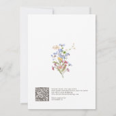 Lentetuin met wilde bloemen QR-code bruiloft   Kaart (Achterkant)