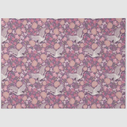 Lentetuin Moederdag Aziatische Kraanvogel Chinees Tissuepapier (Voorkant)