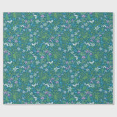 Lentetuin Moederdag Blauw Paars Wit Cadeaupapier (Vlak)