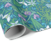Lentetuin Moederdag Blauw Paars Wit Cadeaupapier (Rol Hoek)