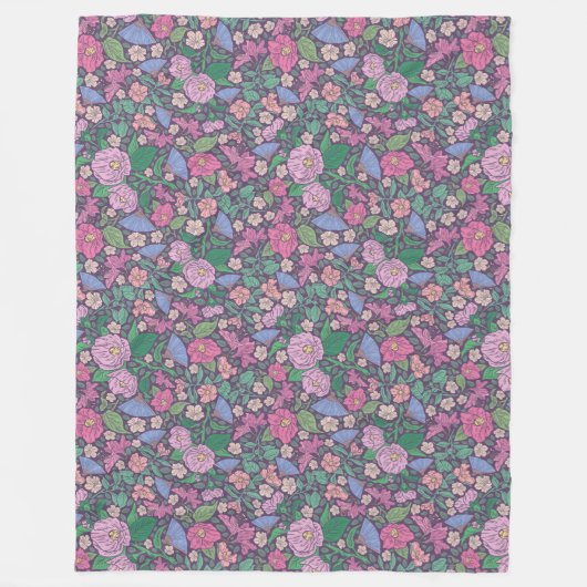 Lentetuin Moederdag Klaprozen Japanse Waaier Fleece Deken (Voorkant)