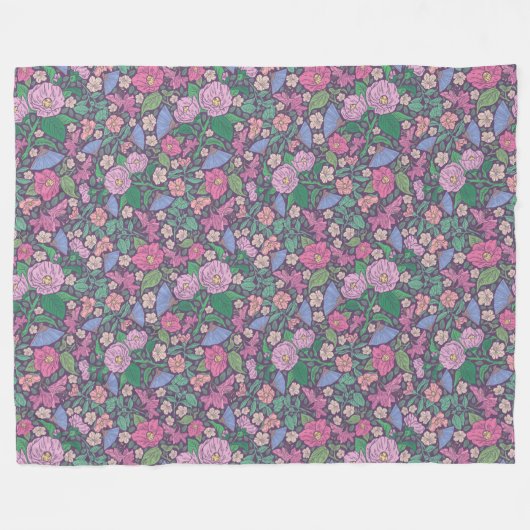 Lentetuin Moederdag Klaprozen Japanse Waaier Fleece Deken (Voorkant (Horizontaal))