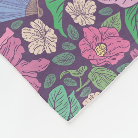 Lentetuin Moederdag Klaprozen Japanse Waaier Fleece Deken (Hoek)