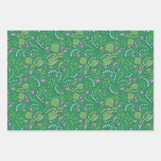 Lentetuin Moederdag Lelietje-van-dalen Inpakpapier Vel (Voorkant 2)