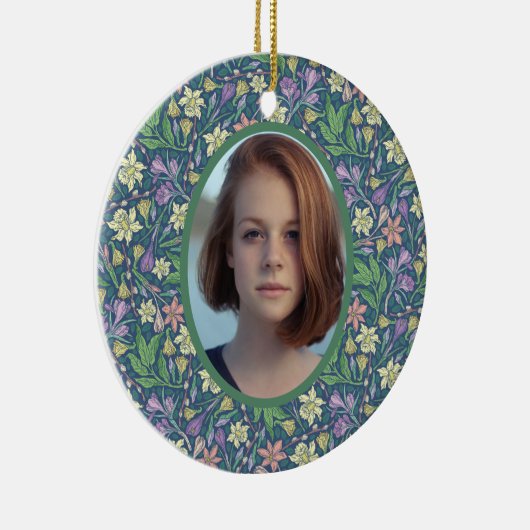 Lentetuin Moederdag Narcissen Crocus Foto Keramisch Ornament (Rechts)