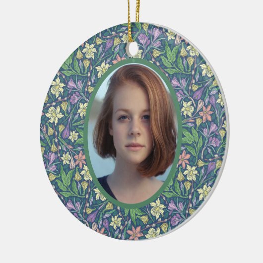 Lentetuin Moederdag Narcissen Crocus Foto Keramisch Ornament (Links)