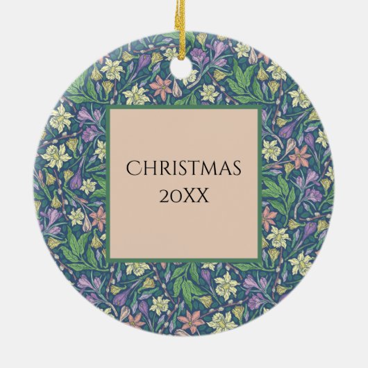 Lentetuin Moederdag Narcissen Crocus Foto Keramisch Ornament (Achterkant)