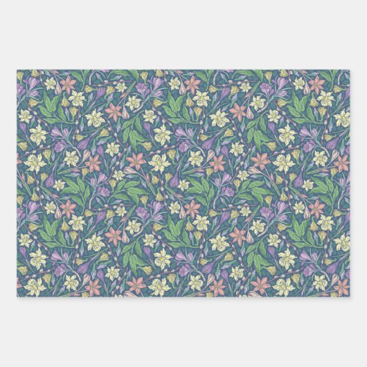 Lentetuin Moederdag Narcissen Krokussen Inpakpapier Vel (Voorkant 2)