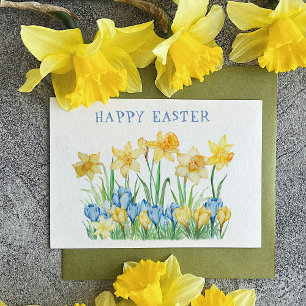 Lentetuin Narcissen Gelukkig Pasen Feestdagenkaart