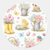 Lentetuin Pasen Ronde Sticker (Voorkant)