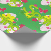 Lentetuin Typografie Bloemen Vlinders Cadeaupapier (Hoek)
