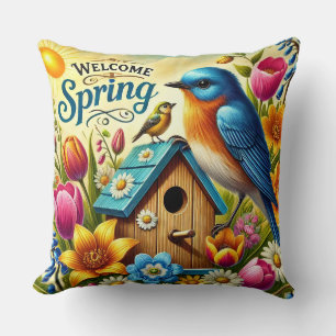 🌸 Lentetuin Vogelhuisje Cadeaubon Kussen