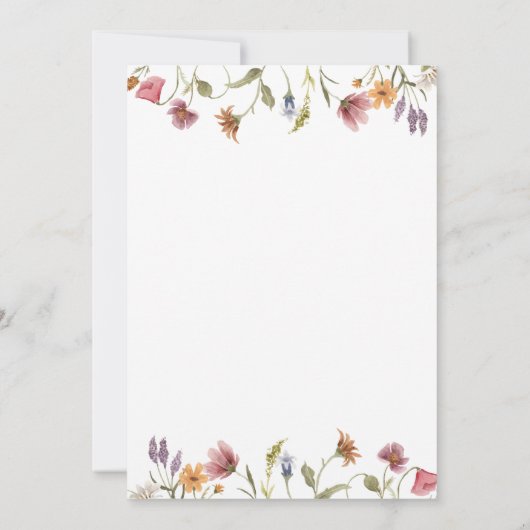 Lentetuin Wildflower Baby Shower Kaart (Achterkant)