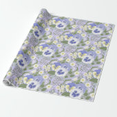 Lentetuinbloemen op lavendel cadeaupapier (Uitgerold)
