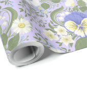 Lentetuinbloemen op lavendel cadeaupapier (Rol Hoek)