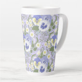 Lentetuinbloemen op lavendel latte mok (Rechterhoek)