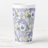 Lentetuinbloemen op lavendel latte mok (Voorkant)