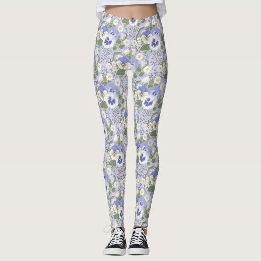 Lentetuinbloemen op lavendel leggings (Voorkant)
