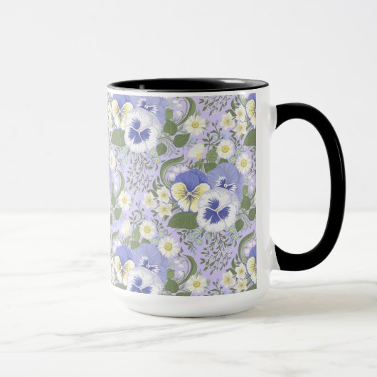 Lentetuinbloemen op lavendel mok (Rechts)