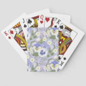 Lentetuinbloemen op lavendel pokerkaarten (Achterkant)