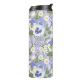 Lentetuinbloemen op lavendel thermosbeker (Gedraaid links)