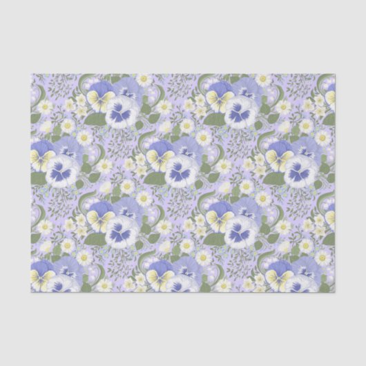 Lentetuinbloemen op lavendel tissuepapier (Voorkant)