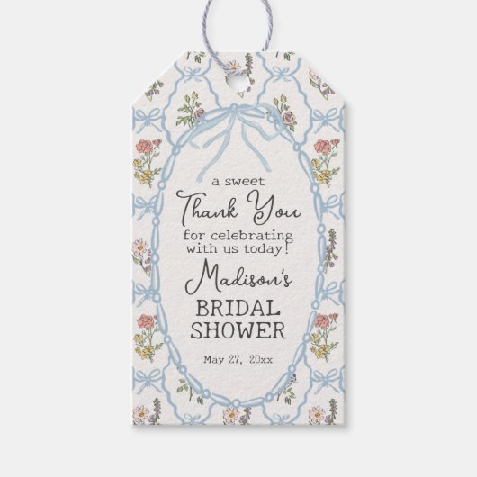 Lentetuinfeest Pastel Bloem Bruidsdouche Cadeaulabel (Voorkant)
