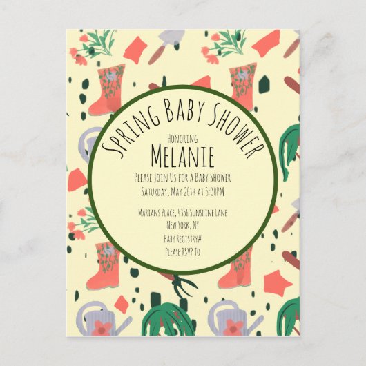 Lentetuinplanten Baby Shower Uitnodiging (Voorkant)