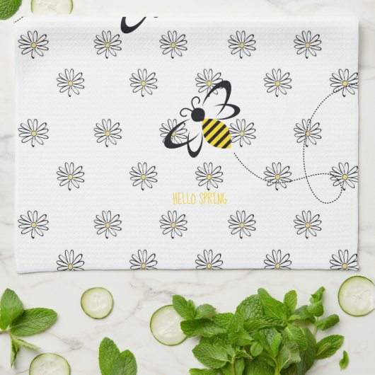 Lentetuistedaal met bijen keukenhanddoek (Gevouwen)