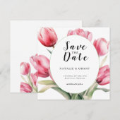 Lentetulp Bruiloft Save The Date (Voorkant / Achterkant)
