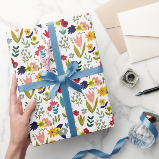 Lentetulp volksbloemenpatroon cadeaupapier (Geschenken)