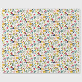 Lentetulp volksbloemenpatroon cadeaupapier (Vlak)