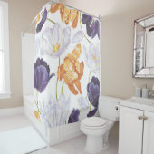 Lentetulpen, grote bloemenachtergrond. douchegordijn (In situ)