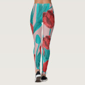 Lentetulpen, met de hand getekend bloemmotief leggings (Achterkant)