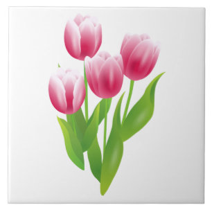 Lentetulpen. paasgeschenk tegeltje