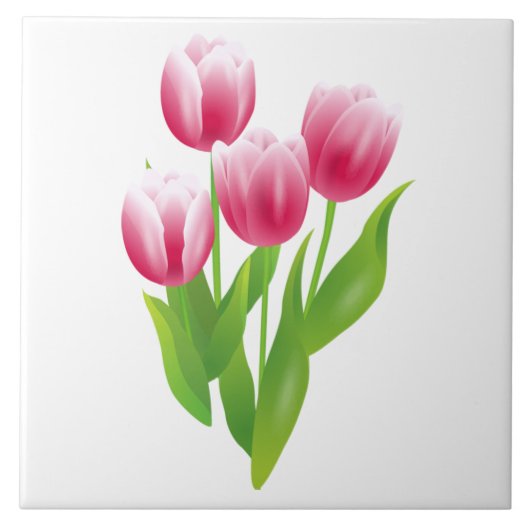 Lentetulpen. paasgeschenk tegeltje (Voorkant)