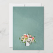 Lentetulpen & Rozen | Teal  Bruidsdouche Kaart (Achterkant)
