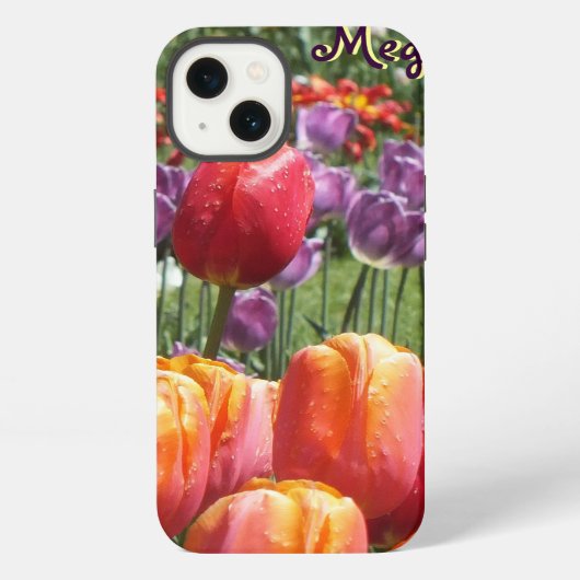 Lentetulpen tuin iPhone hoesje (Achterkant)
