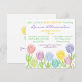 Lentetulpen - Uitnodiging voor babyshower (Voorkant / Achterkant)