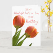 Lentetulpen Verjaardag Schoonzus Kaart (Gele Bloem)